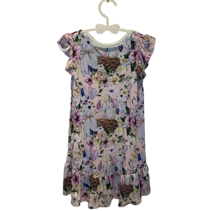 Ruffle Sleeve Dress / Bunnies