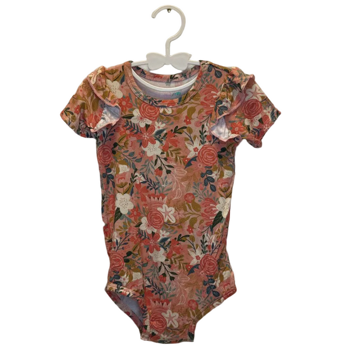 Ruffle Sleeve Onesie / Flowers