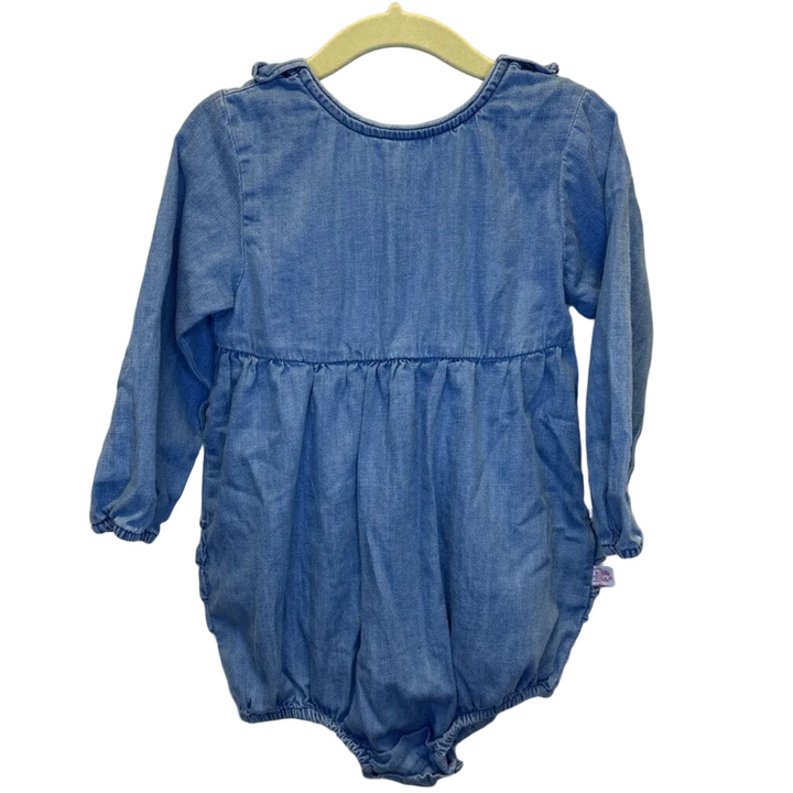 LS Denim Romper / Ruffles