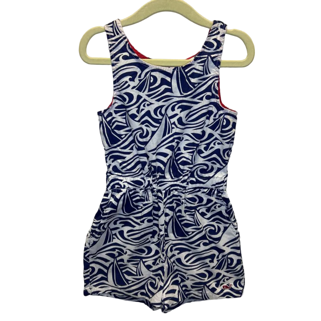 Sleeveless Romper / Sailboats