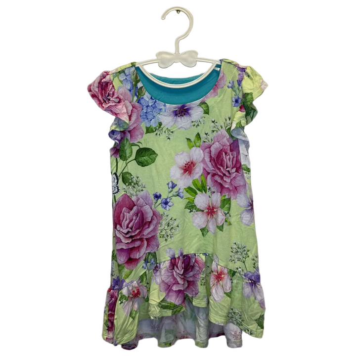 Ruffle Sleeve Tank Top High -Low / Floral