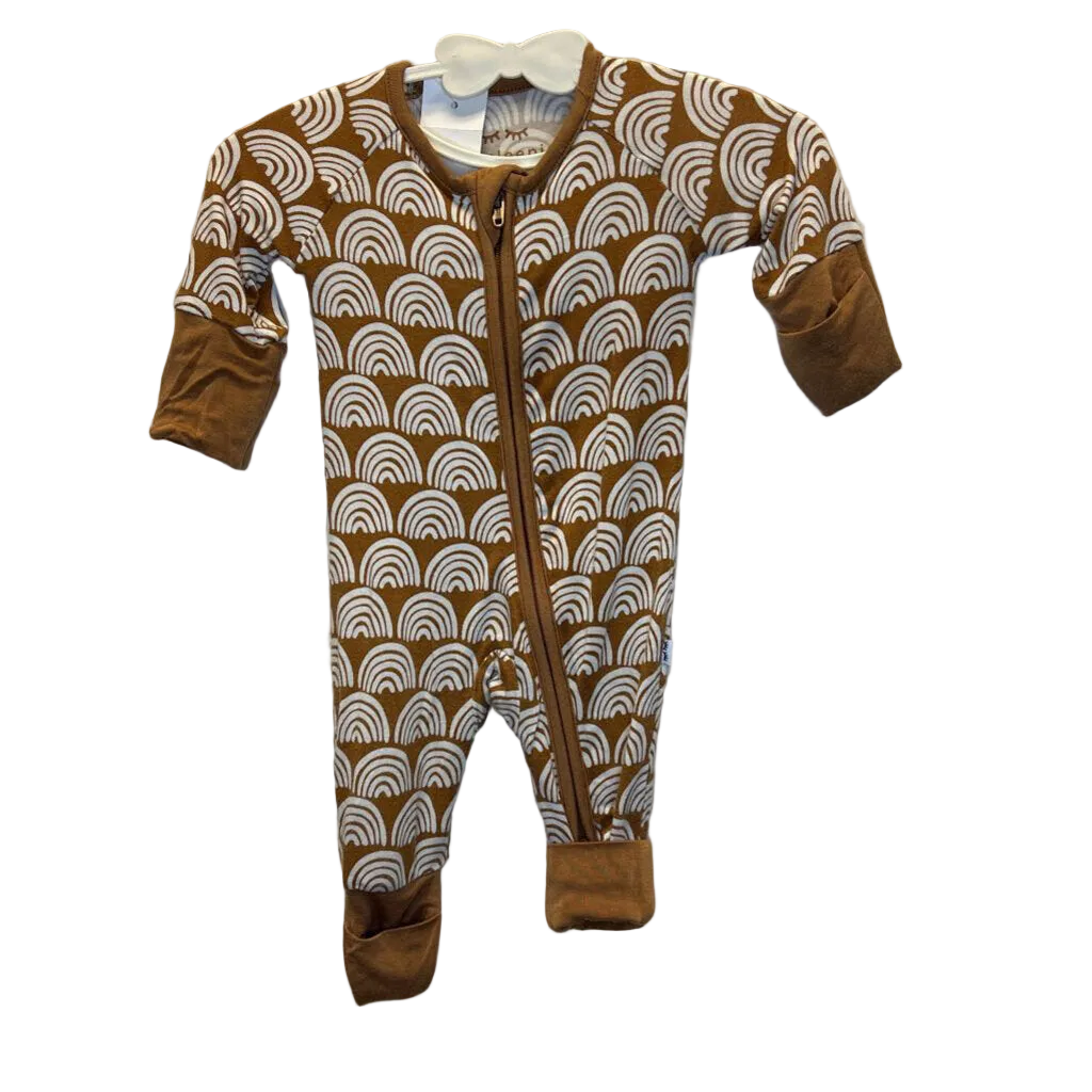 Convertible Zip Up Onesie / Rainbows