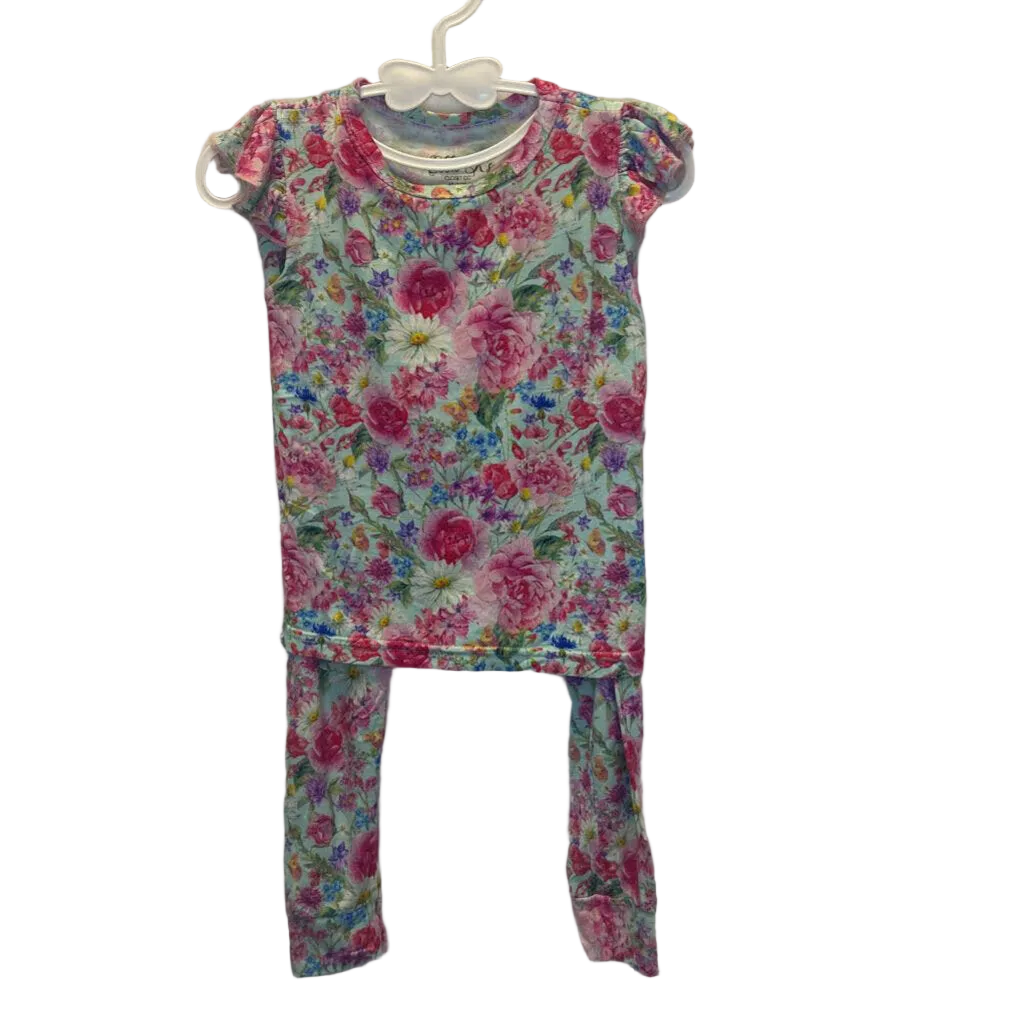 Ruffle Sleeve Shirt + Pants / Flowers