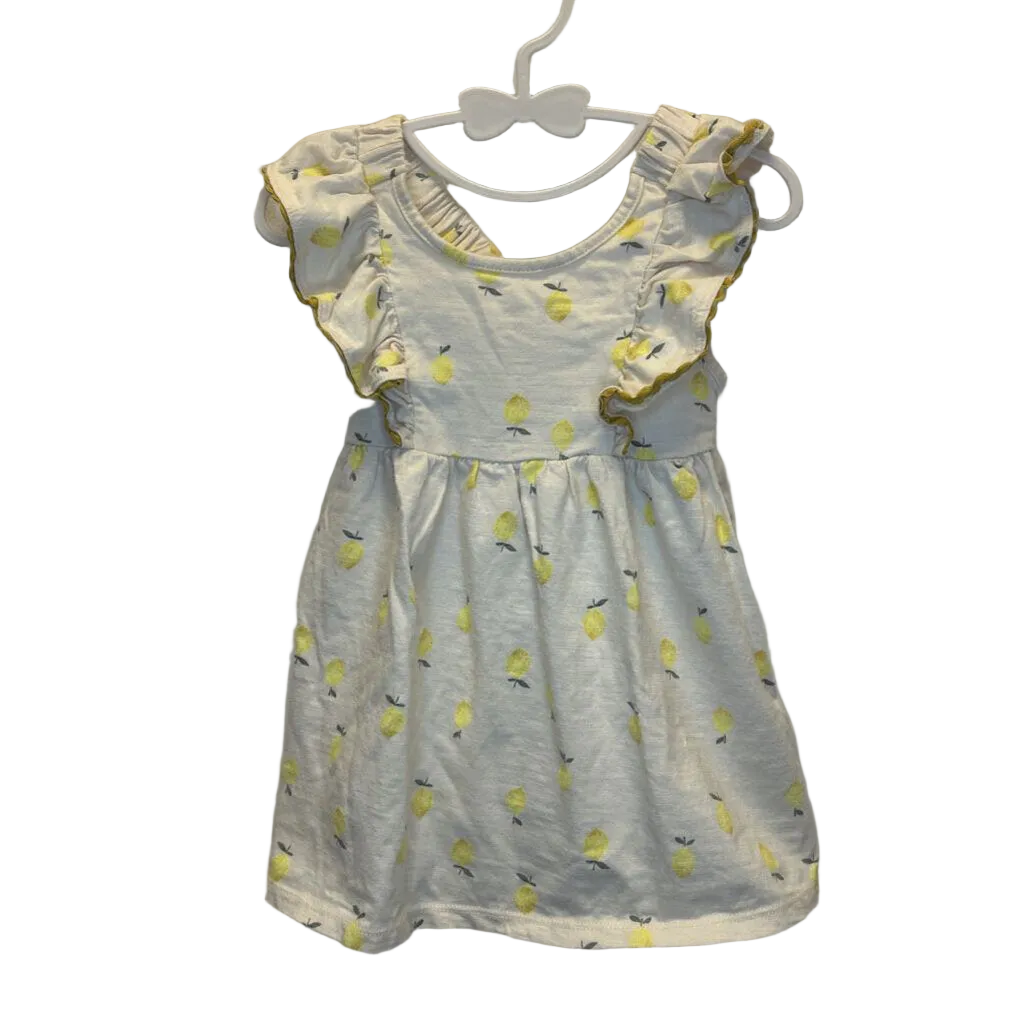 sleeveless Dress / Ruffle Sleeve/ Lemons