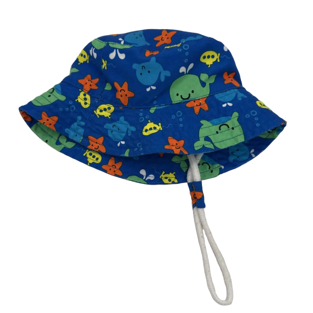 Sun Hat Adjustable Chin / Whales