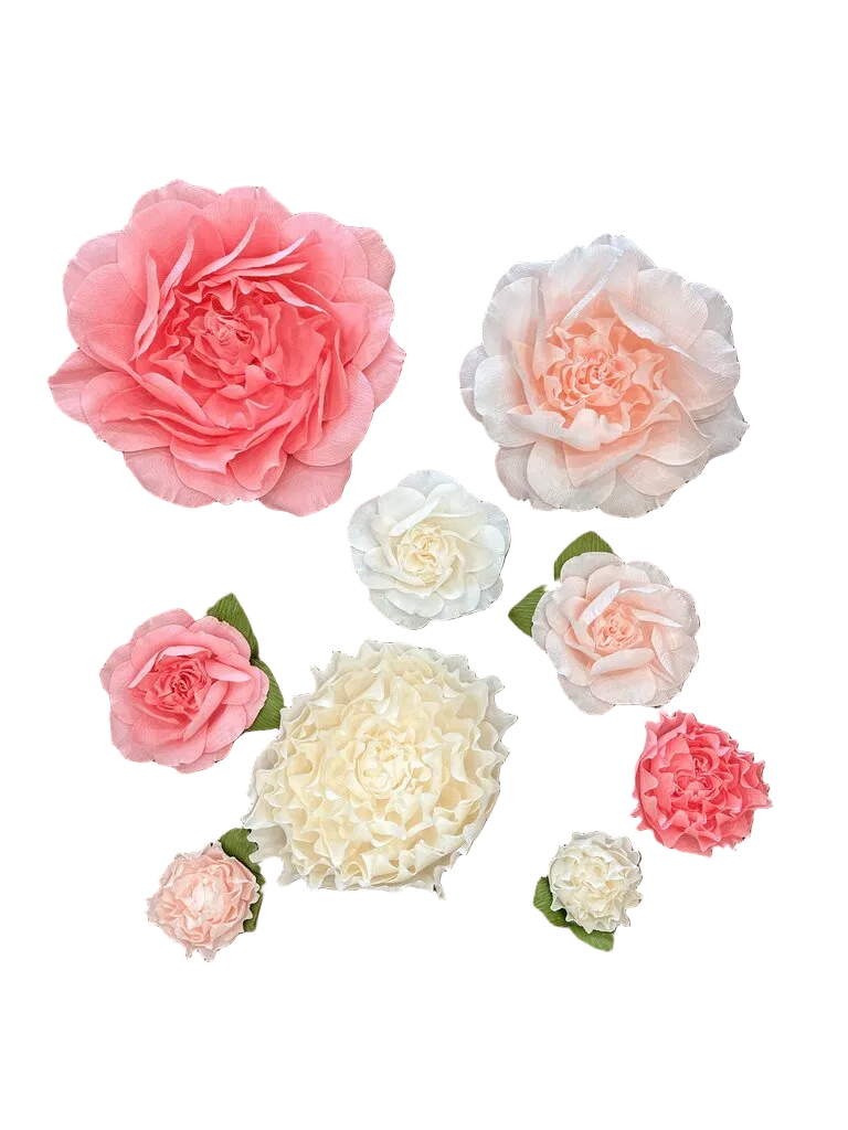 Paper Wall Flowers (9 pieces)