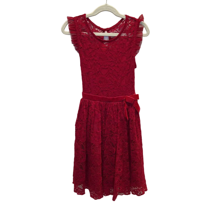Sleeveless Lace Dress / Ribbon Waist