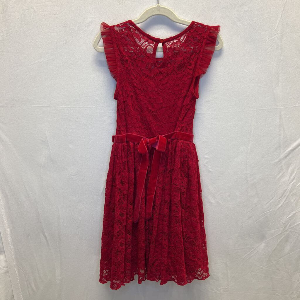Sleeveless Lace Dress / Ribbon Waist