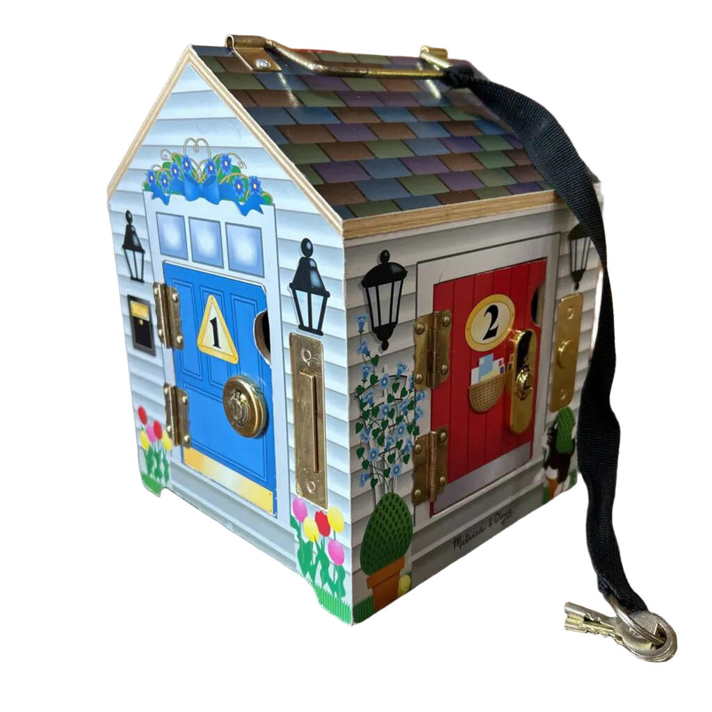 Wooden Doorbell House w/Keys