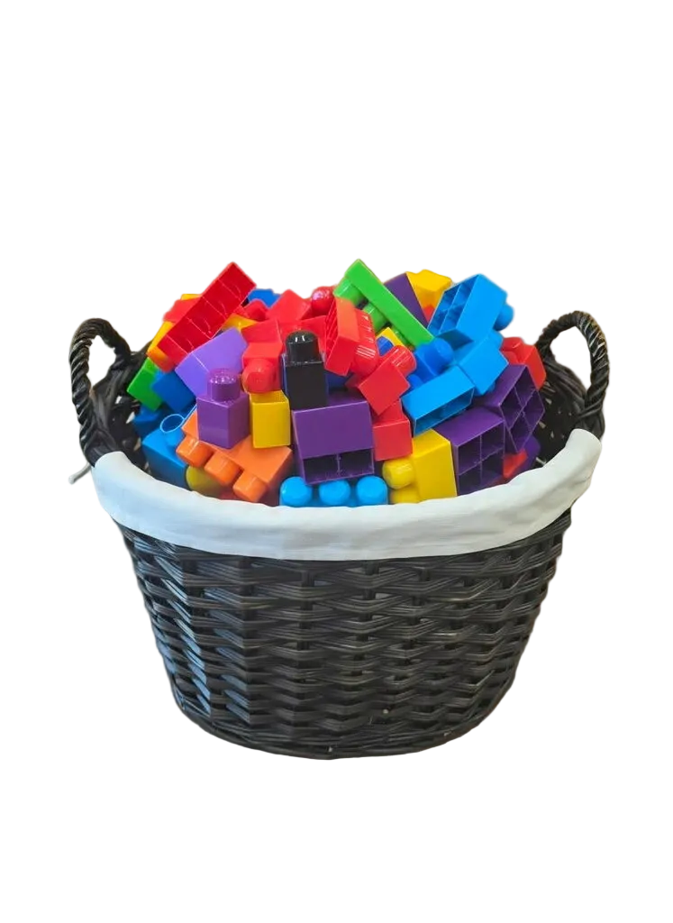 Three Sets Blocks & Storage Basket