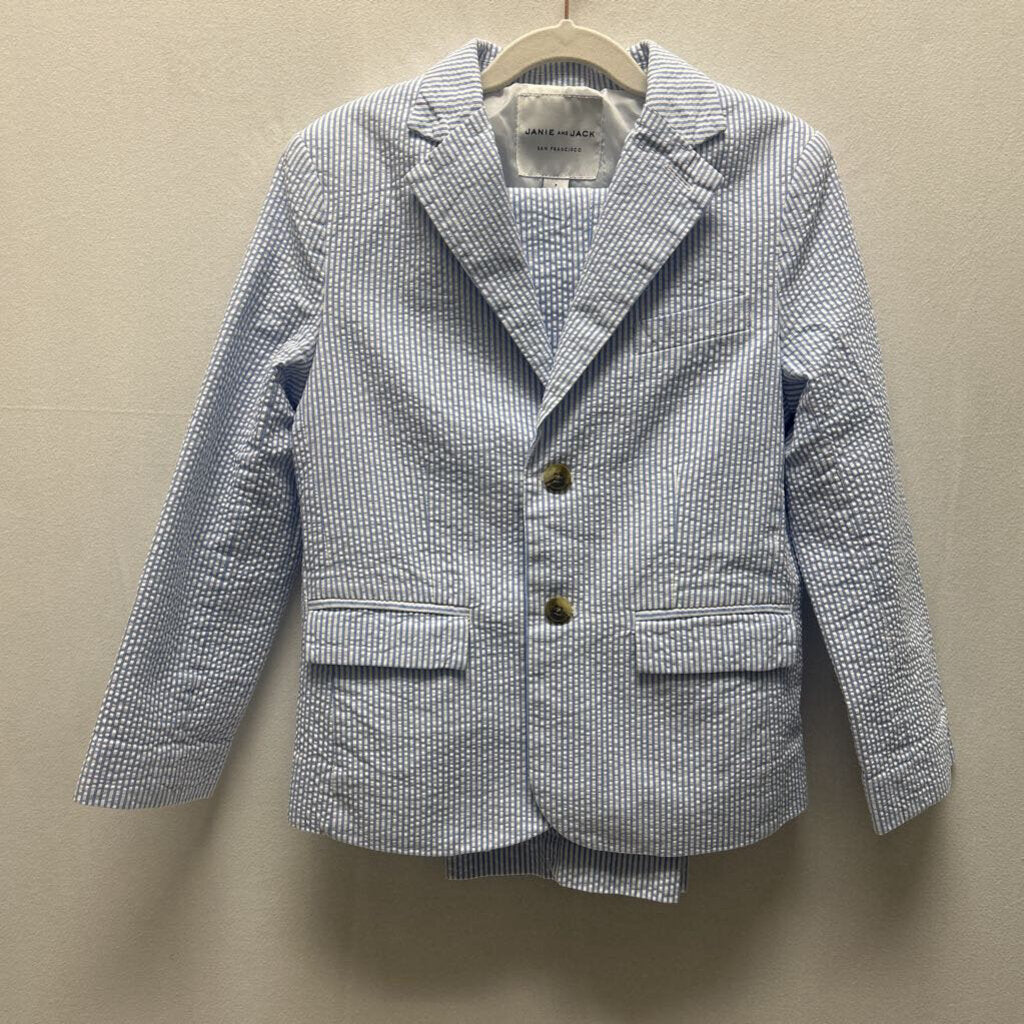 Seersucker Suit Blazer & Pants Set
