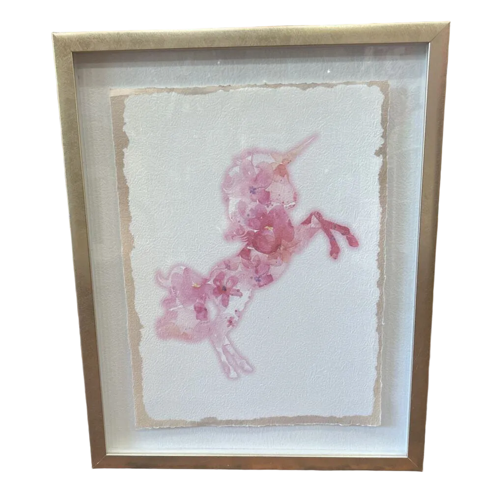 Gold Frame Unicorn Print