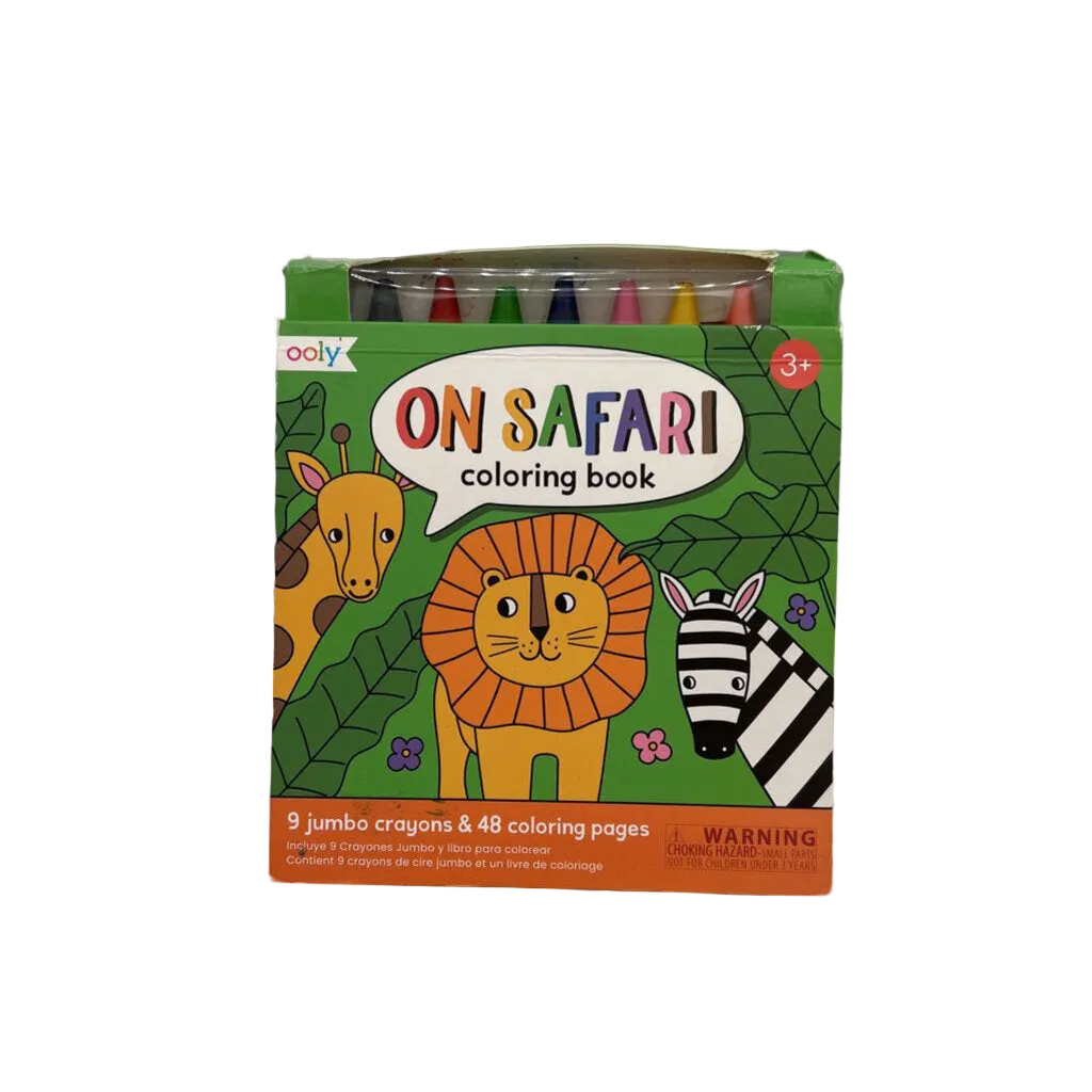 On Safari Coloring Book /Slightly Worn