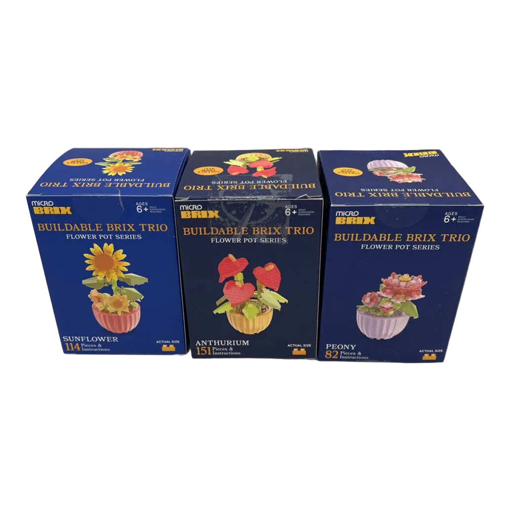 Buildable Brix Trio : Flowers x3 Set