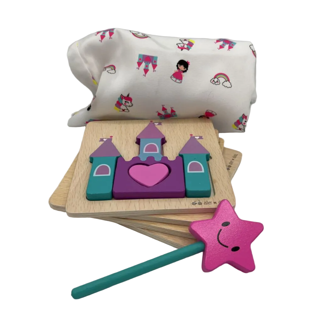 Princess Puzzle Set & Wand / 4 Puzzles
