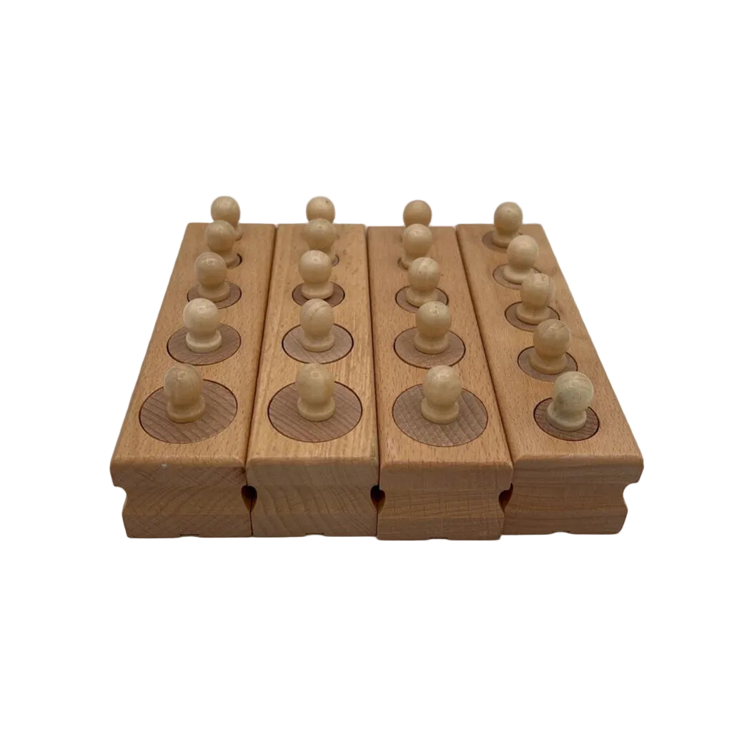 Montessori Wood Knobbed Cylinder Blocks