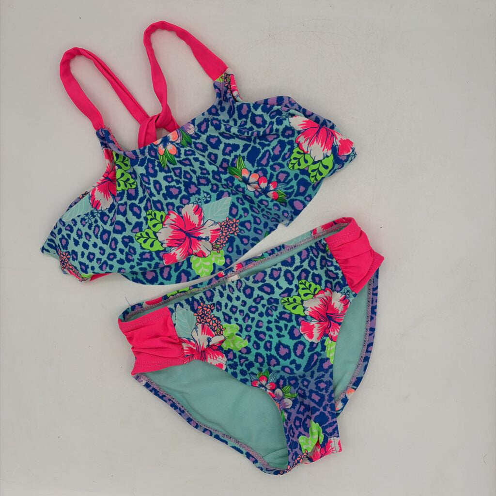 Two Piece Bathing Suit / Flowers