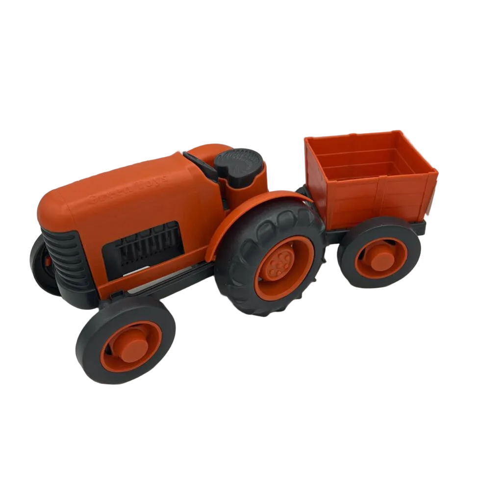 Orange Tractor and Trailer