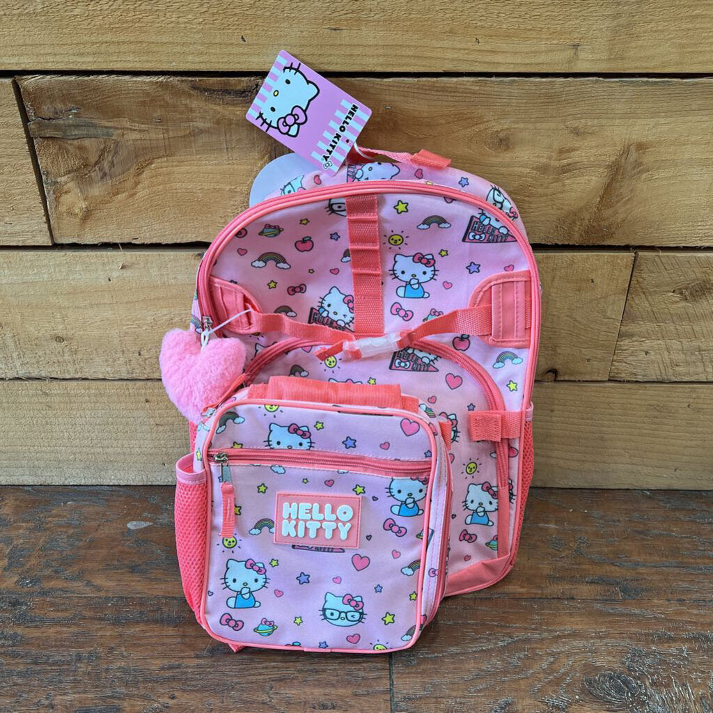 3-Piece Backpack, Lunch Box, Pom Pom