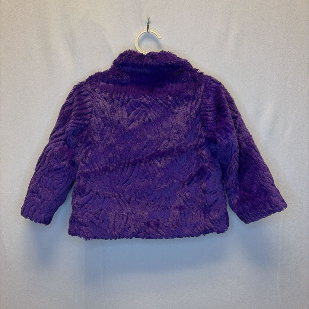 Button Collared Faux Fur Coat