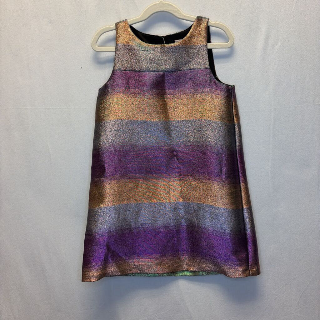 Tank Top Tunic Dress/ Metallic Stripes