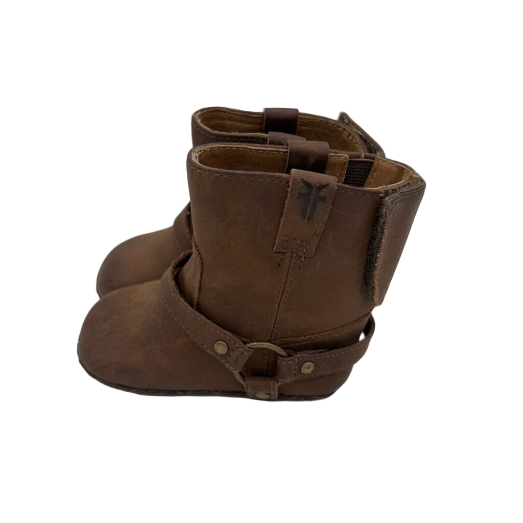 Brown Leather Harness Booties