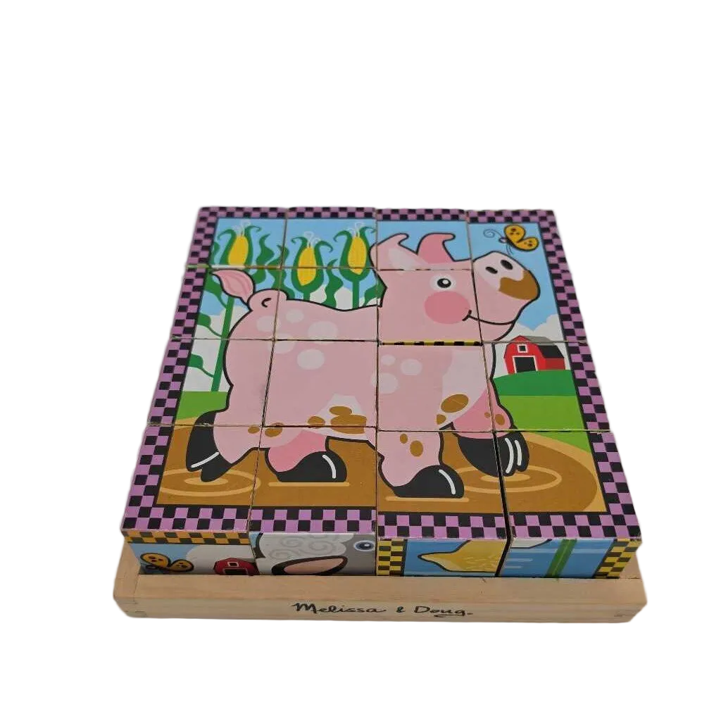 Farm Wooden Cube Puzzle
