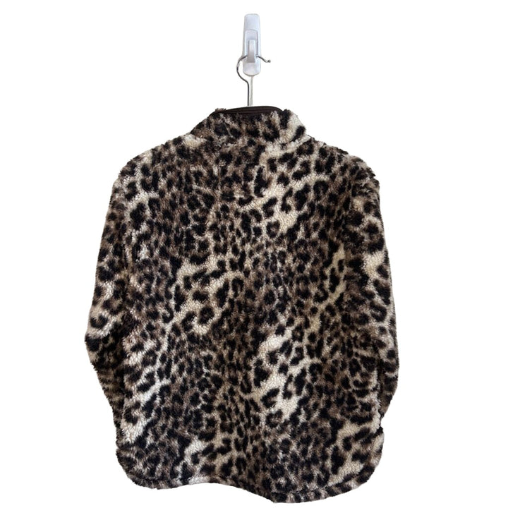 Zip-up Fuzzy Coat - Jaguar Print