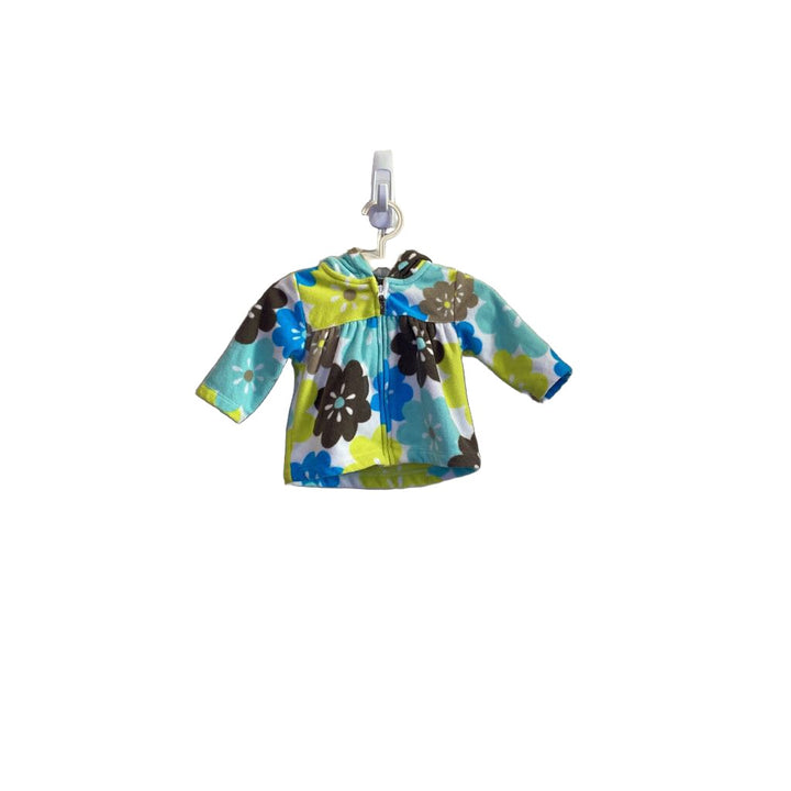 Fleece Zip-up Hoodie - Flowers