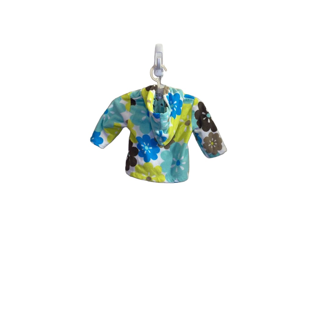 Fleece Zip-up Hoodie - Flowers
