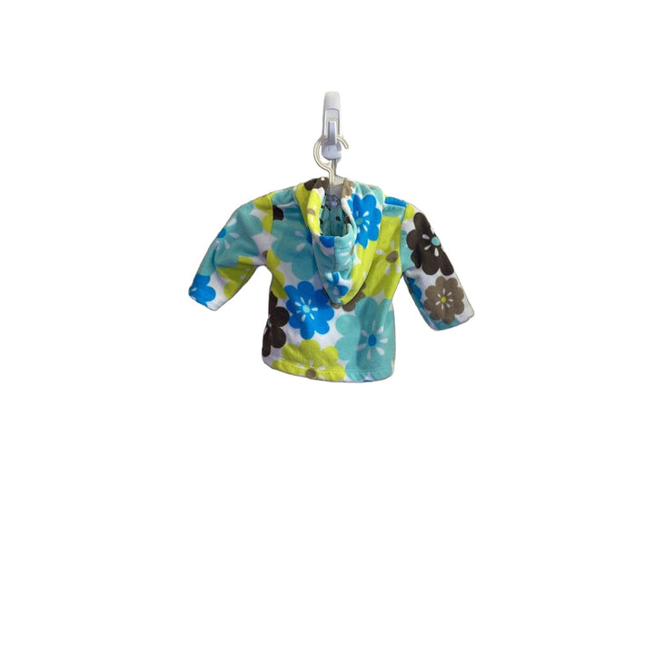 Fleece Zip-up Hoodie - Flowers