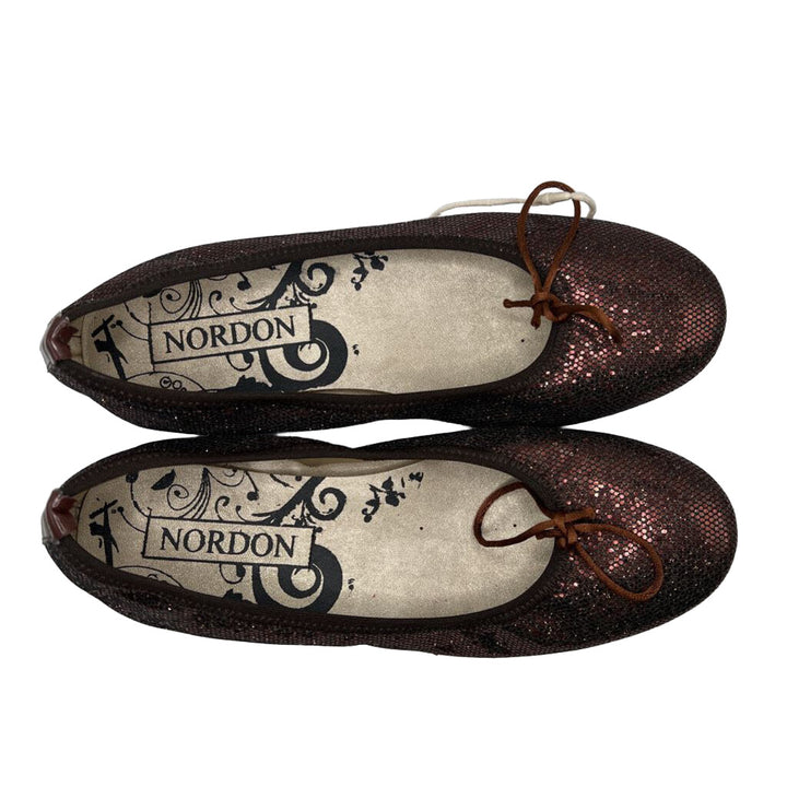 Slip-on Flats - String Bow, Glittery