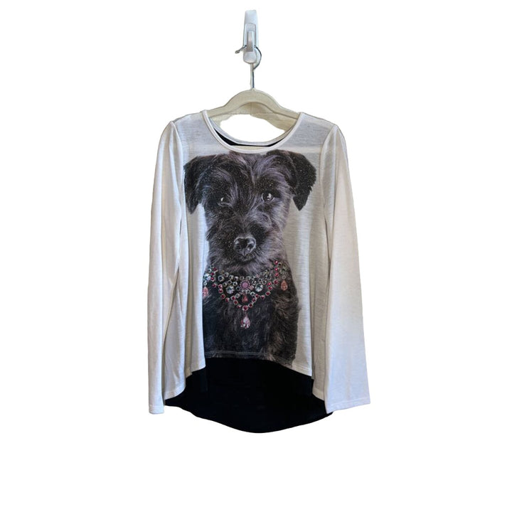 LS Shirt - Glittery Dog with Jewels