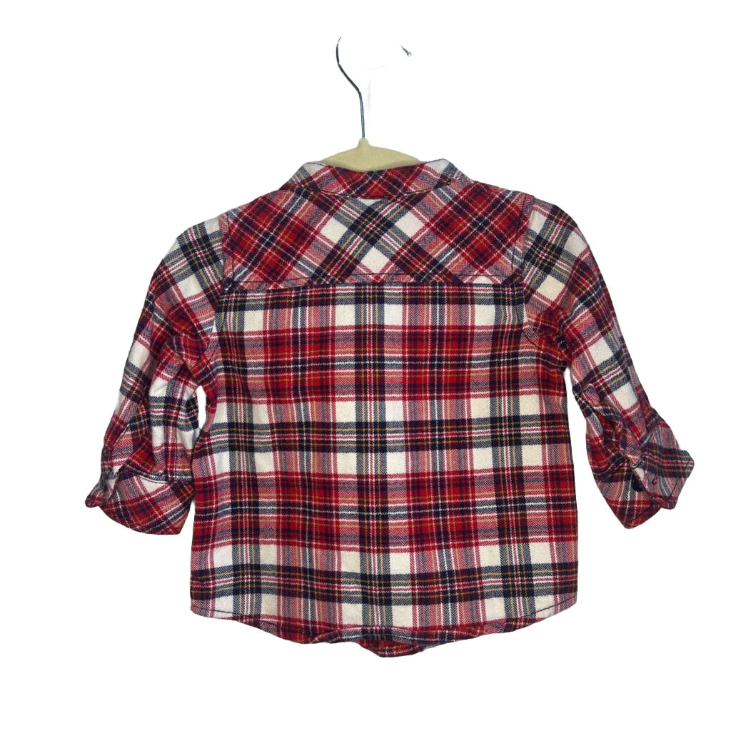 Nehru Collar Plaid Shirt