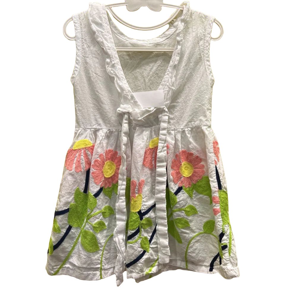 Sleeveless Dress / Embroidered Flowers