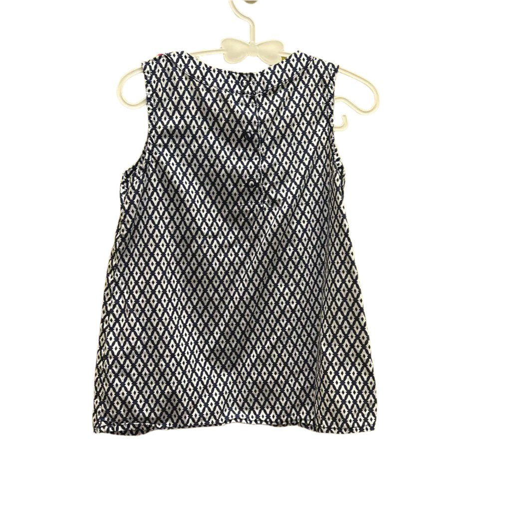 Sleeveless Shirt / Pom Fringe w Pattern