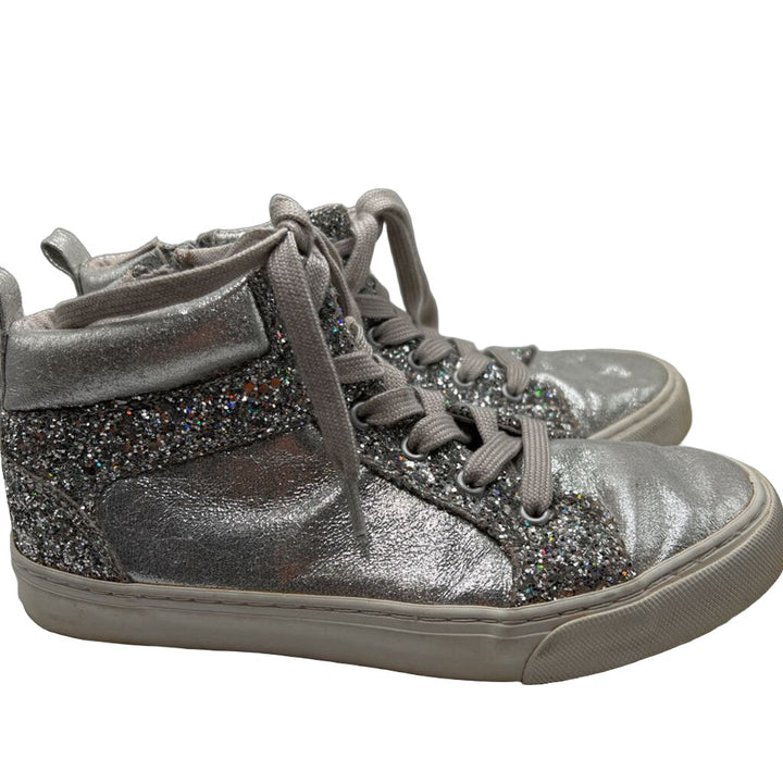 Hi Top Leather Sneakers - Glitter