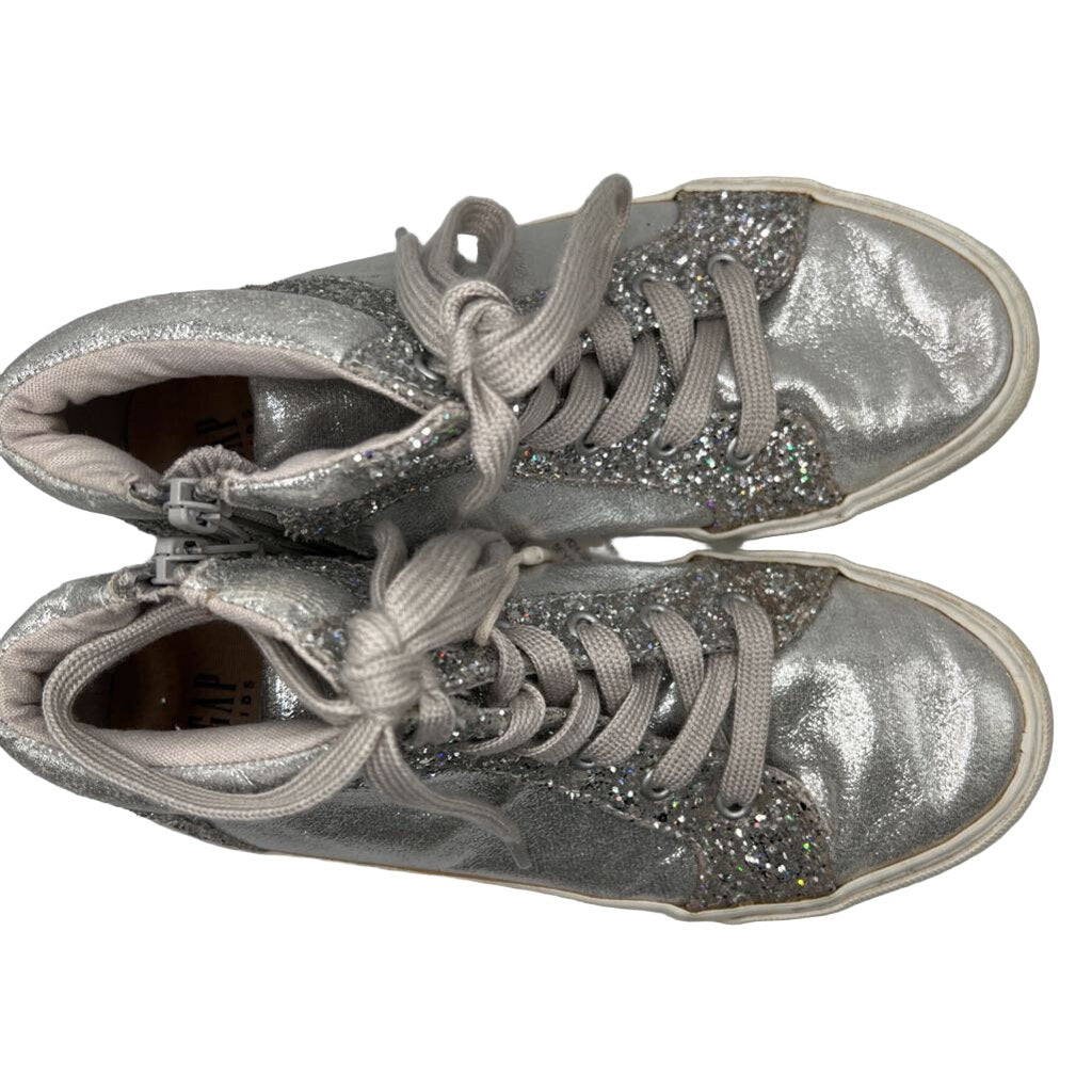 Hi Top Leather Sneakers - Glitter