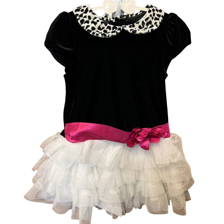SS Velvet Top w Ruffle Bottom Dress