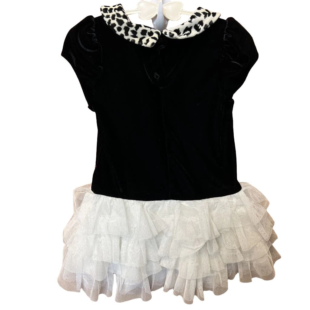 SS Velvet Top w Ruffle Bottom Dress