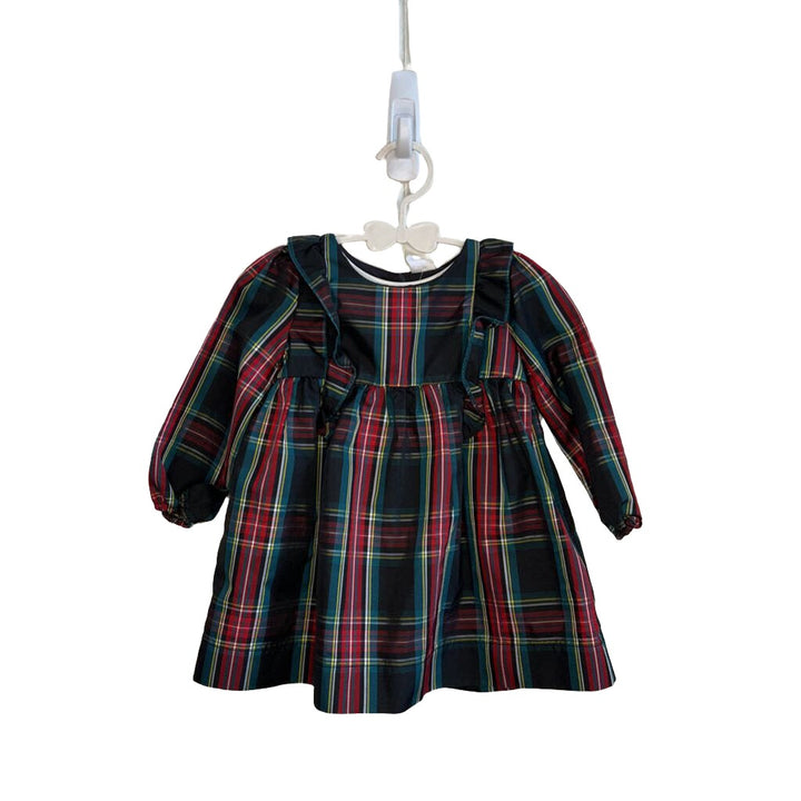 LS Empire Waist Plaid Dress