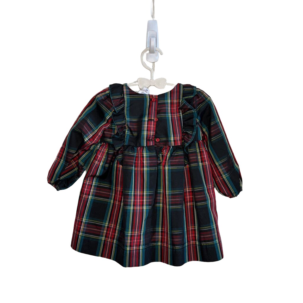 LS Empire Waist Plaid Dress
