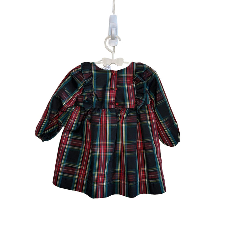 LS Empire Waist Plaid Dress