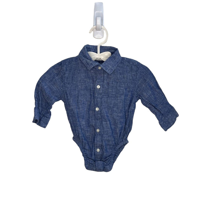 LS Collared Denim Onesie