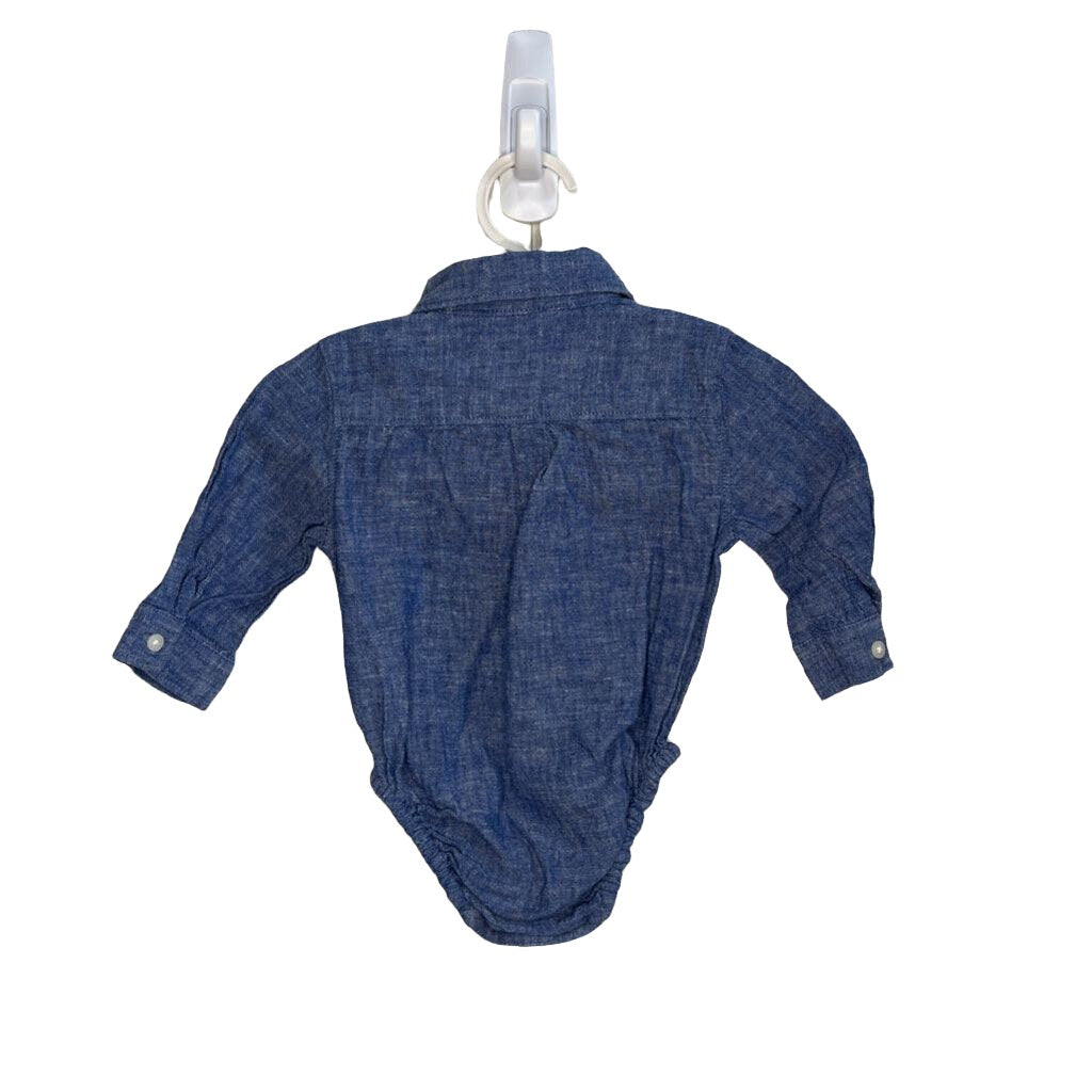 LS Collared Denim Onesie