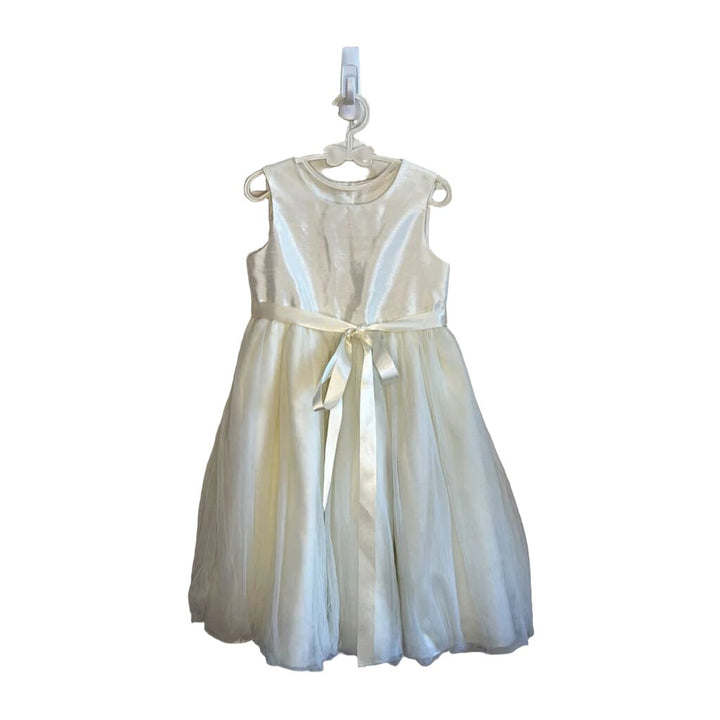 Sleeveless Satin + Tulle Skirt Dress