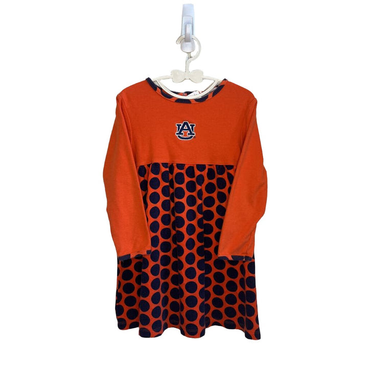 LS Dress / Auburn w Polka Dots
