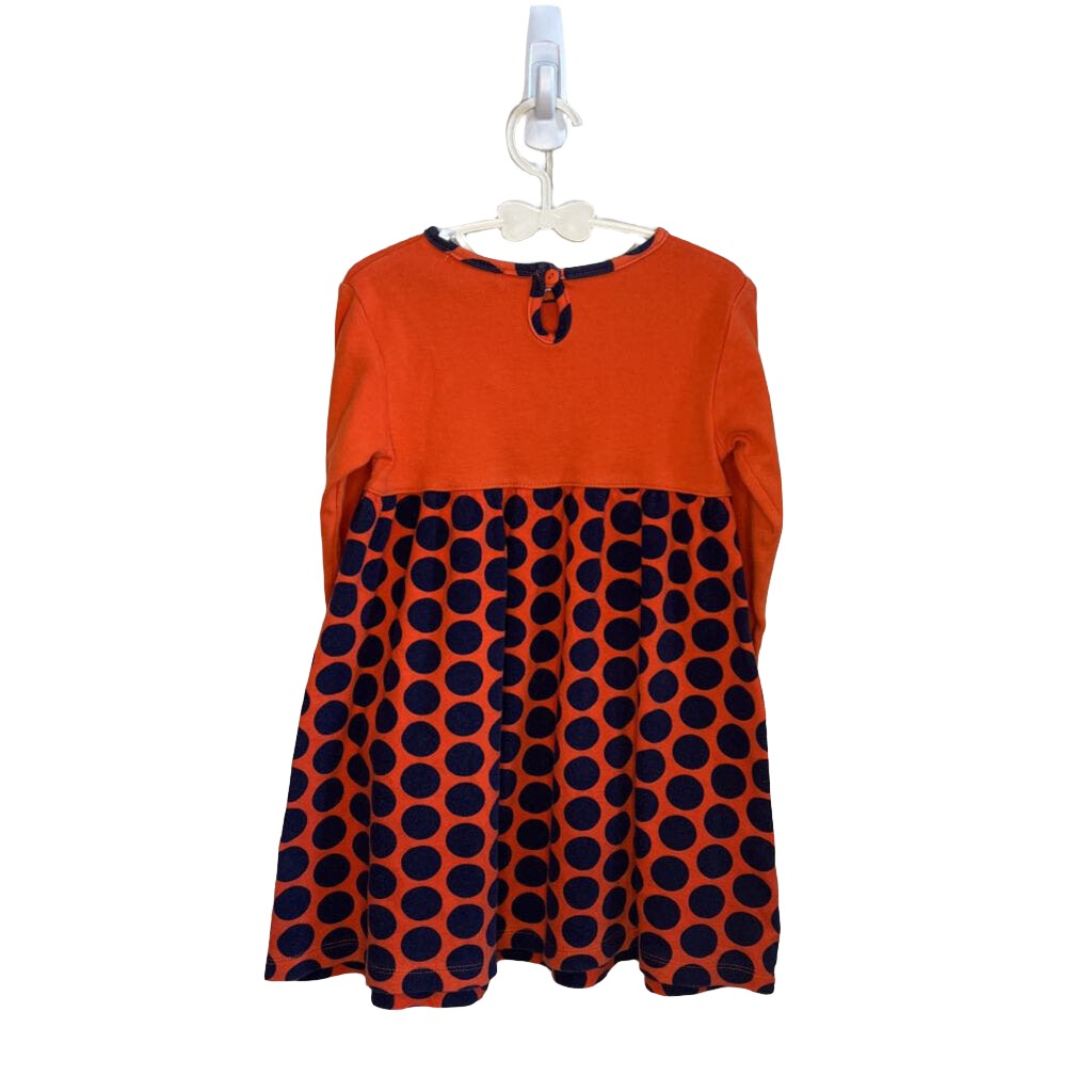 LS Dress / Auburn w Polka Dots