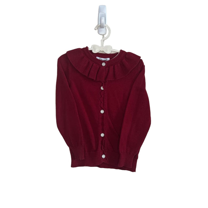 Button Up Ruffle Collar Cardigan