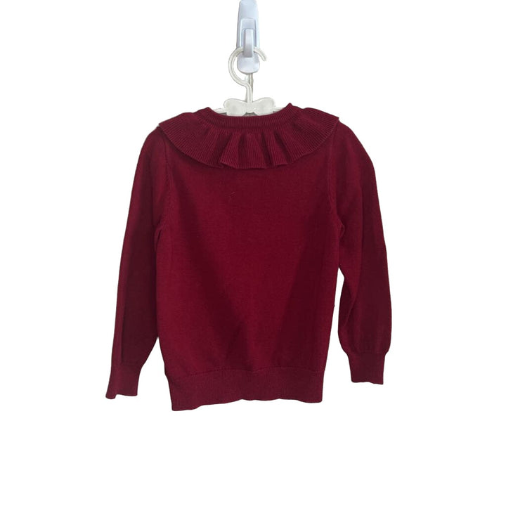 Button Up Ruffle Collar Cardigan